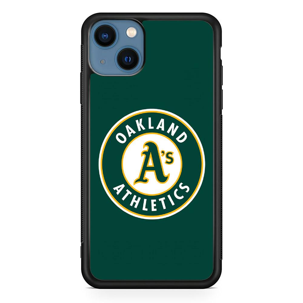 Baseball Oakland Athletics MLB 001 iPhone 13 Mini Case-Rubber / Black (2D Case)-Xtracase