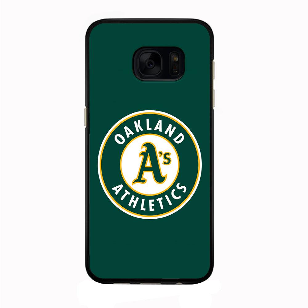 Baseball Oakland Athletics MLB 001 Samsung Galaxy S7 Edge Case-Rubber / Black (2D Case)-Xtracase