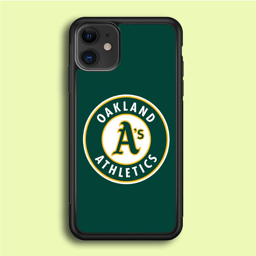Baseball Oakland Athletics MLB 001 iPhone 12 Mini Case-Rubber / Black (2D Case)-Xtracase
