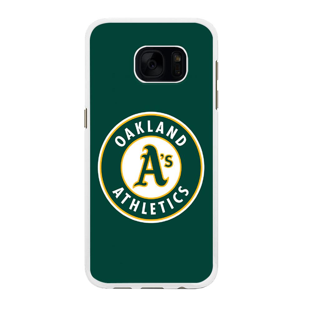 Baseball Oakland Athletics MLB 001 Samsung Galaxy S7 Edge Case-Rubber / White (2D Case)-Xtracase