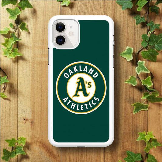Baseball Oakland Athletics MLB 001 iPhone 11 Case-Rubber / White (2D Case)-Xtracase
