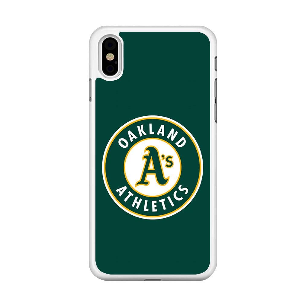 Baseball Oakland Athletics MLB 001 iPhone Xs Case-Rubber / White (2D Case)-Xtracase