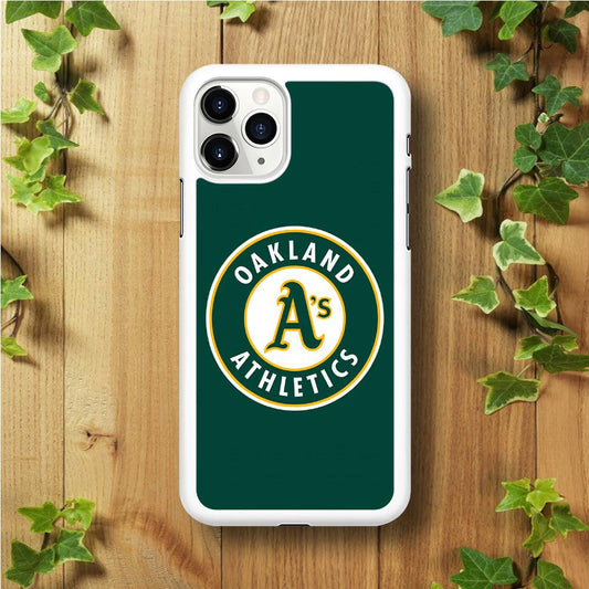 Baseball Oakland Athletics MLB 001 iPhone 11 Pro Max Case-Rubber / White (2D Case)-Xtracase