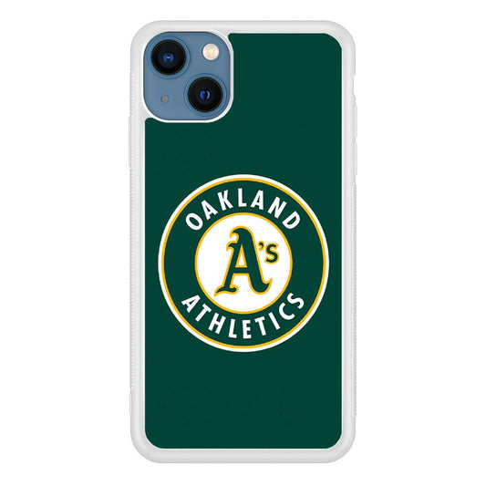 Baseball Oakland Athletics MLB 001 iPhone 13 Mini Case-Rubber / White (2D Case)-Xtracase