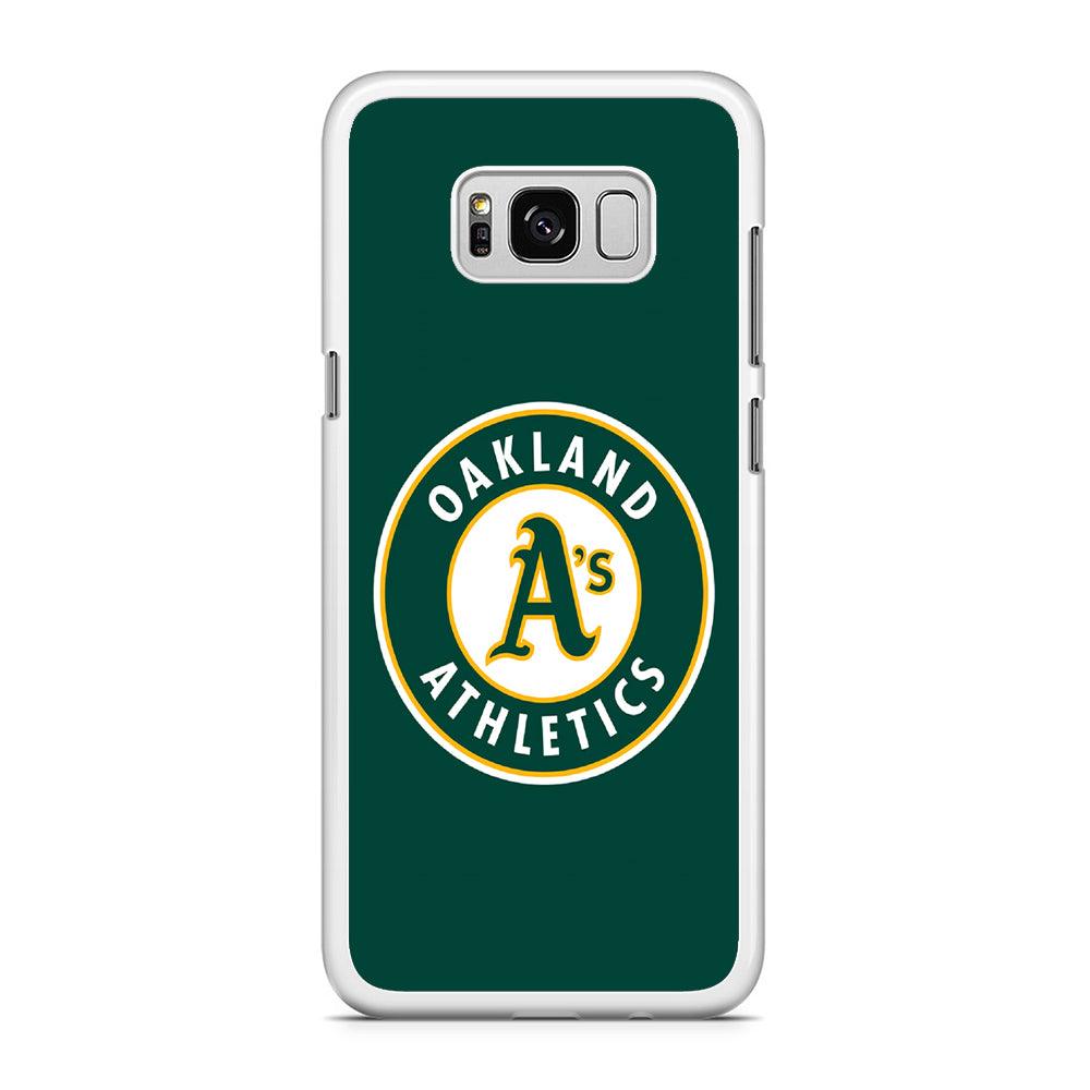 Baseball Oakland Athletics MLB 001 Samsung Galaxy S8 Case-Rubber / White (2D Case)-Xtracase