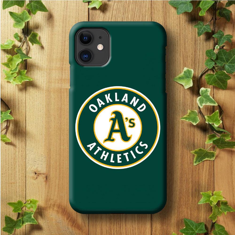 Baseball Oakland Athletics MLB 001 iPhone 11 Case-Rubber / Black (2D Case)-Xtracase