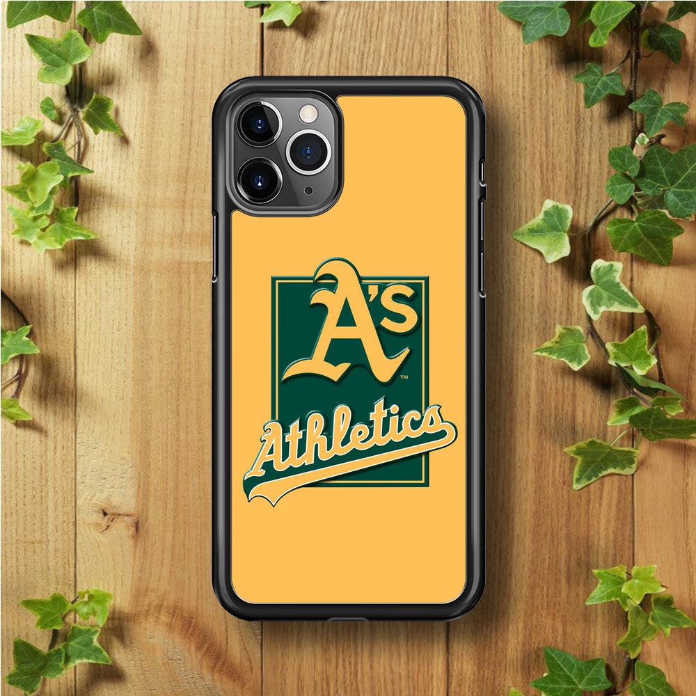 Baseball Oakland Athletics MLB 002 iPhone 11 Pro Case-Rubber / Black (2D Case)-Xtracase