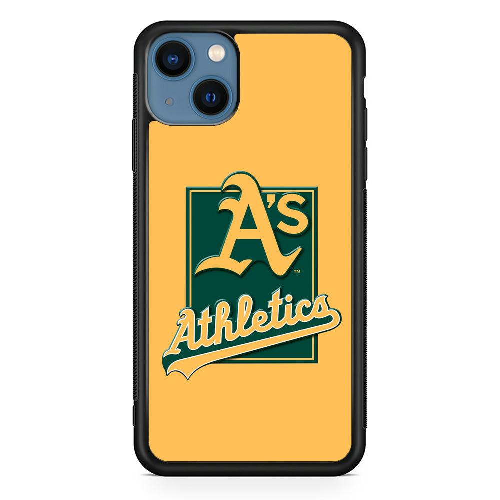 Baseball Oakland Athletics MLB 002 iPhone 13 Mini Case-Rubber / Black (2D Case)-Xtracase
