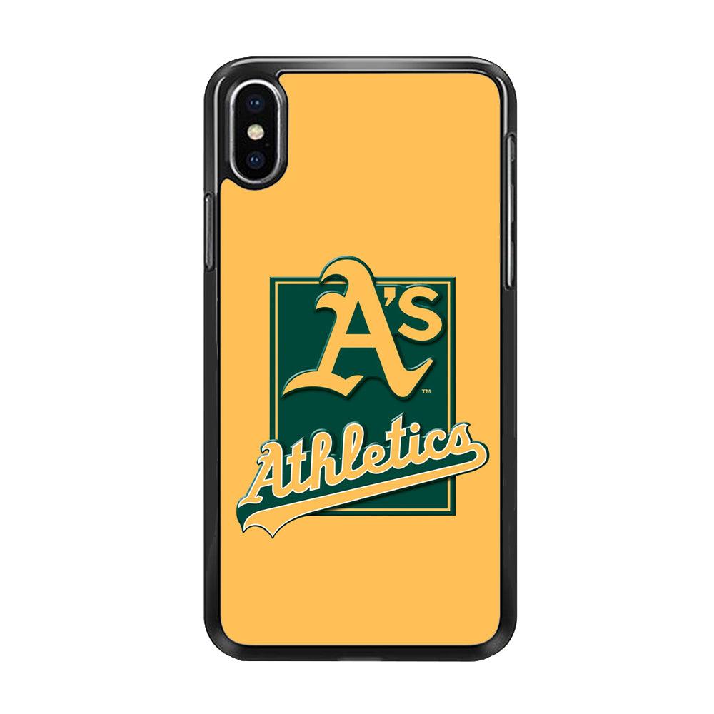Baseball Oakland Athletics MLB 002 iPhone Xs Max Case-Rubber / Black (2D Case-Xtracase