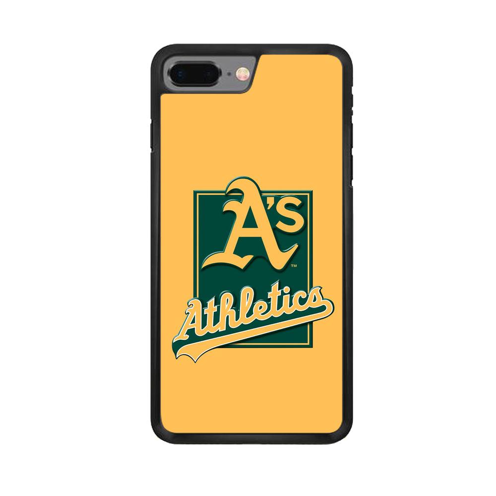 Baseball Oakland Athletics MLB 002 iPhone 8 Plus Case-Rubber / Black (2D Case)-Xtracase