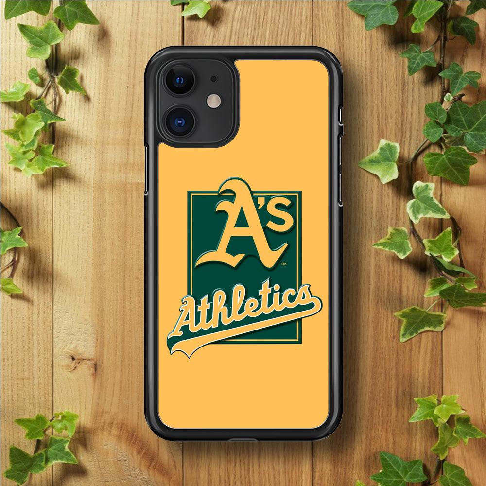 Baseball Oakland Athletics MLB 002 iPhone 11 Case-Rubber / Black (2D Case)-Xtracase