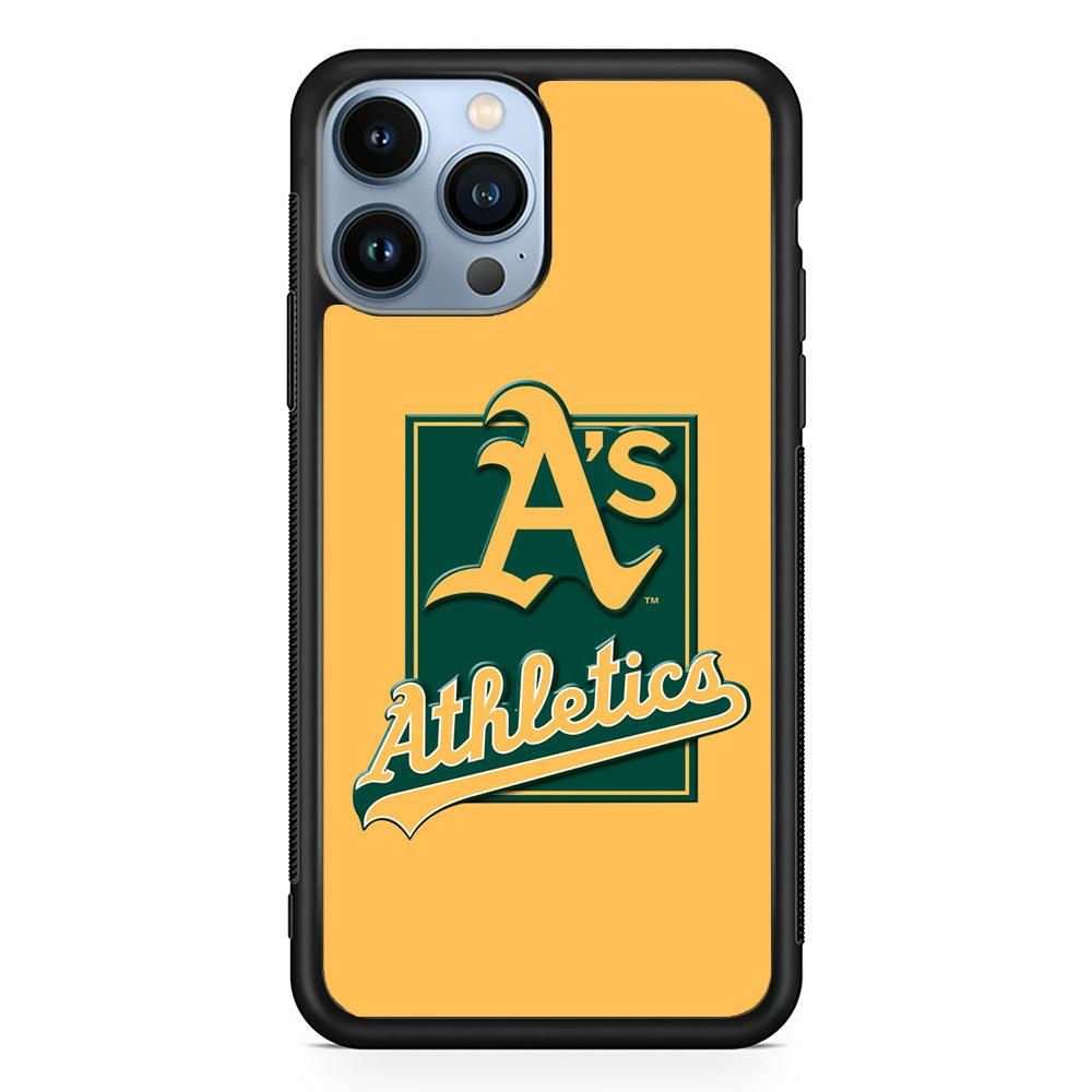 Baseball Oakland Athletics MLB 002 iPhone 13 Pro Max Case-Rubber / Black (2D Case)-Xtracase