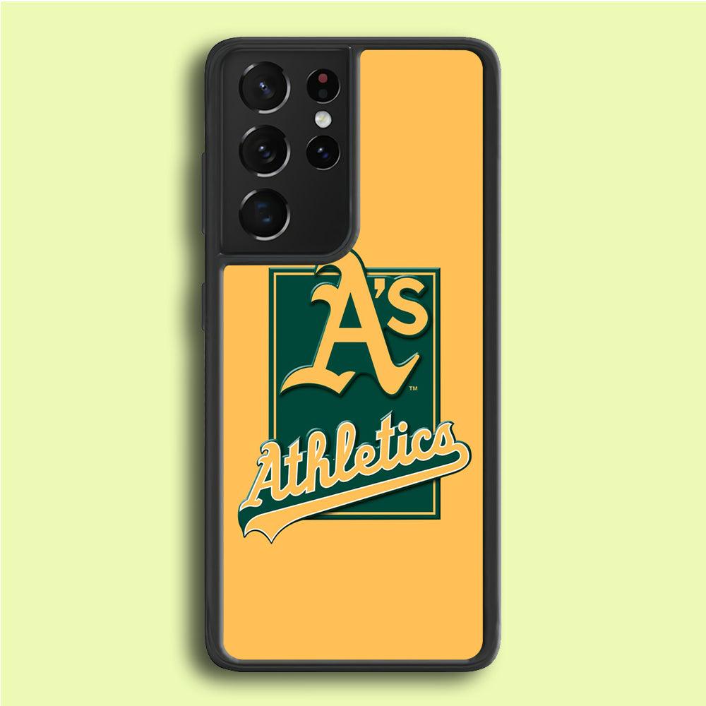 Baseball Oakland Athletics MLB 002 Samsung Galaxy S21 Ultra Case-Rubber / Black (2D Case)-Xtracase