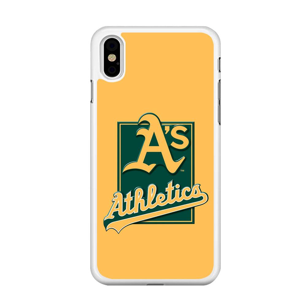Baseball Oakland Athletics MLB 002 iPhone Xs Case-Rubber / White (2D Case)-Xtracase