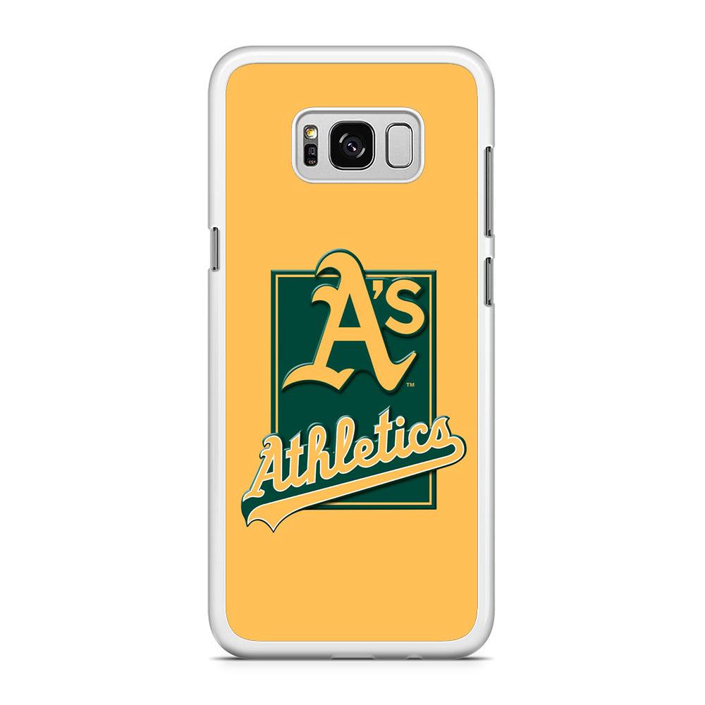 Baseball Oakland Athletics MLB 002 Samsung Galaxy S8 Case-Rubber / White (2D Case)-Xtracase