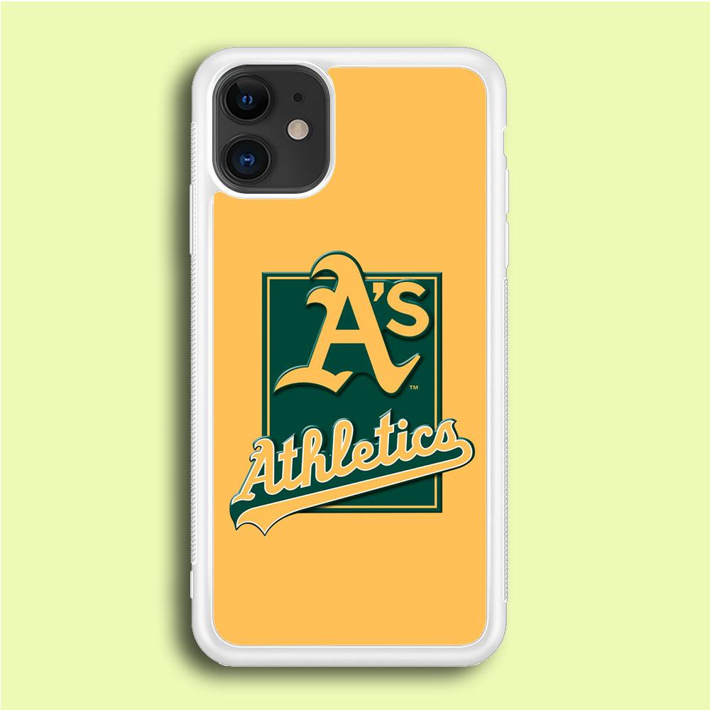 Baseball Oakland Athletics MLB 002 iPhone 12 Mini Case-Rubber / White (2D Case)-Xtracase