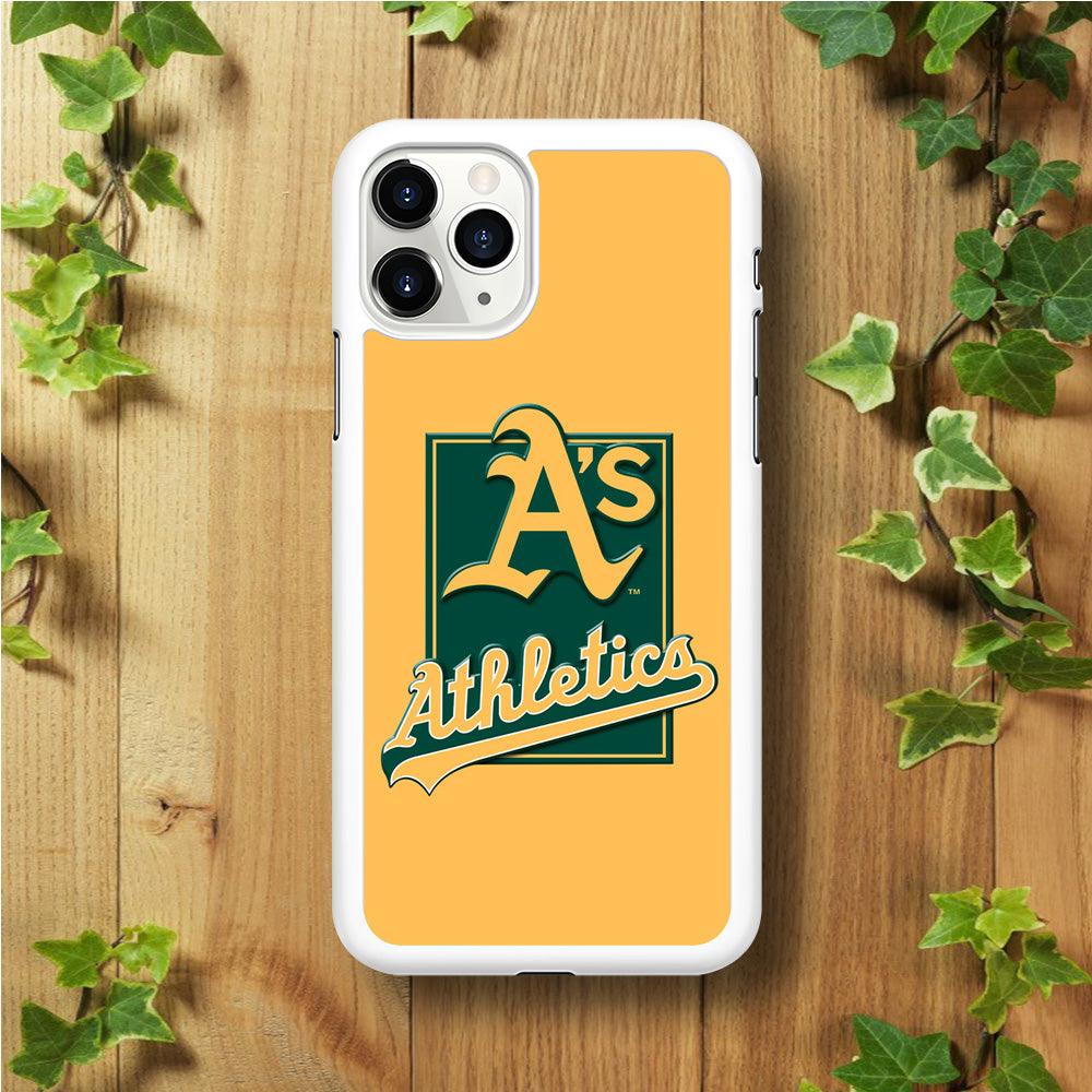 Baseball Oakland Athletics MLB 002 iPhone 11 Pro Max Case-Rubber / White (2D Case)-Xtracase