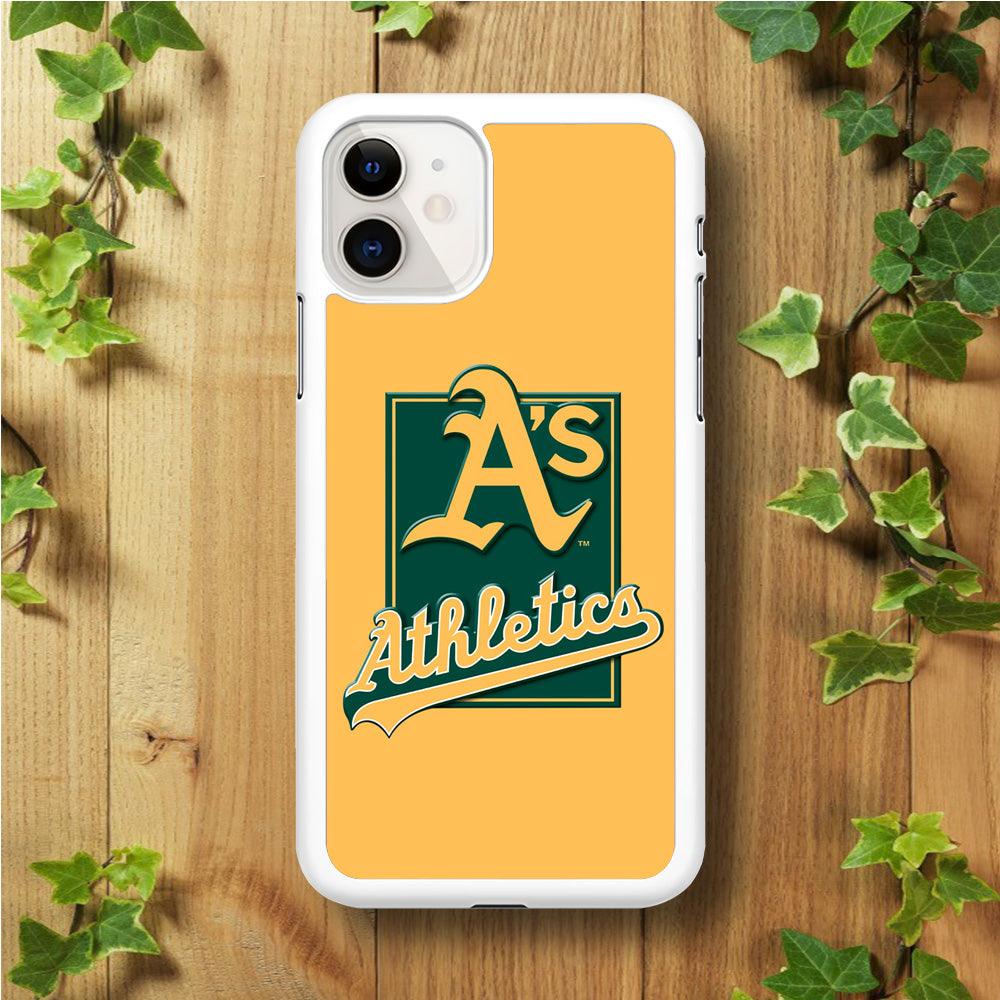 Baseball Oakland Athletics MLB 002 iPhone 11 Case-Rubber / White (2D Case)-Xtracase
