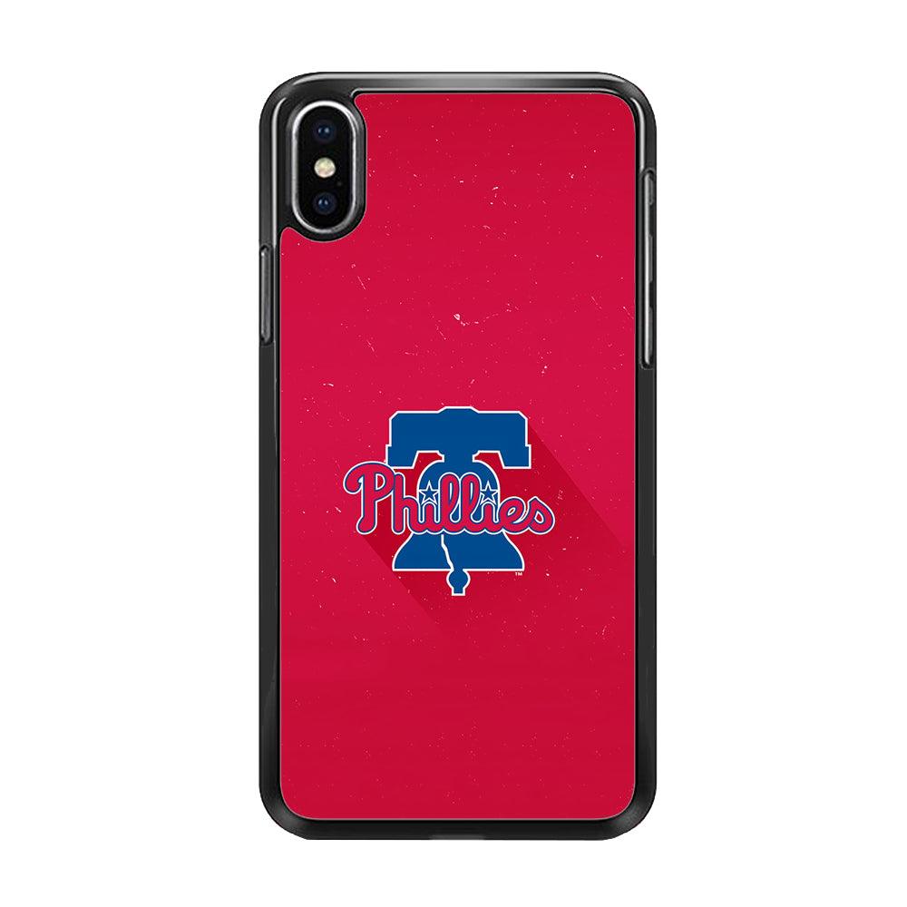Baseball Philadelphia Phillies MLB 001 iPhone Xs Case-Rubber / Black (2D Case)-Xtracase