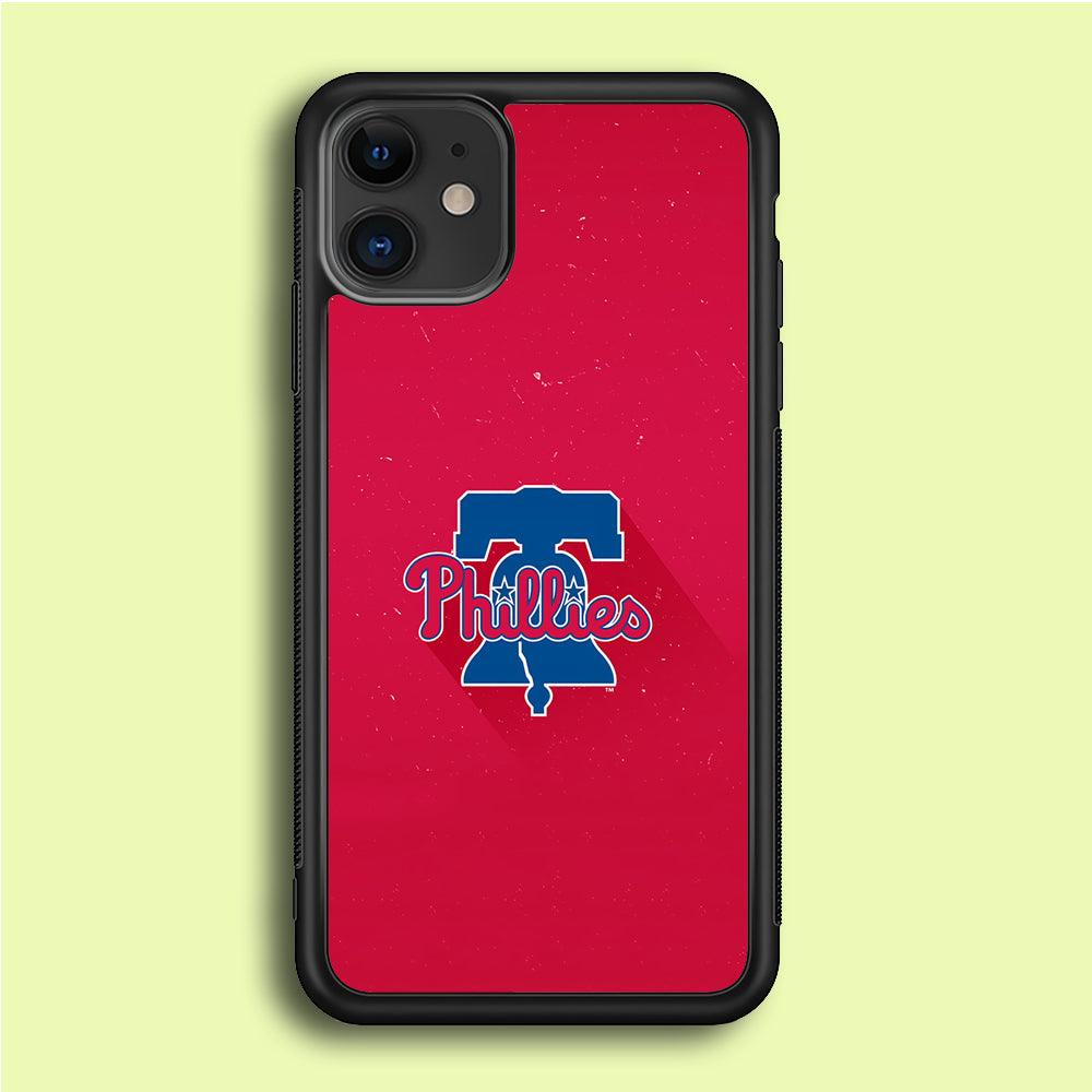 Baseball Philadelphia Phillies MLB 001 iPhone 12 Case-Rubber / Black (2D Case)-Xtracase