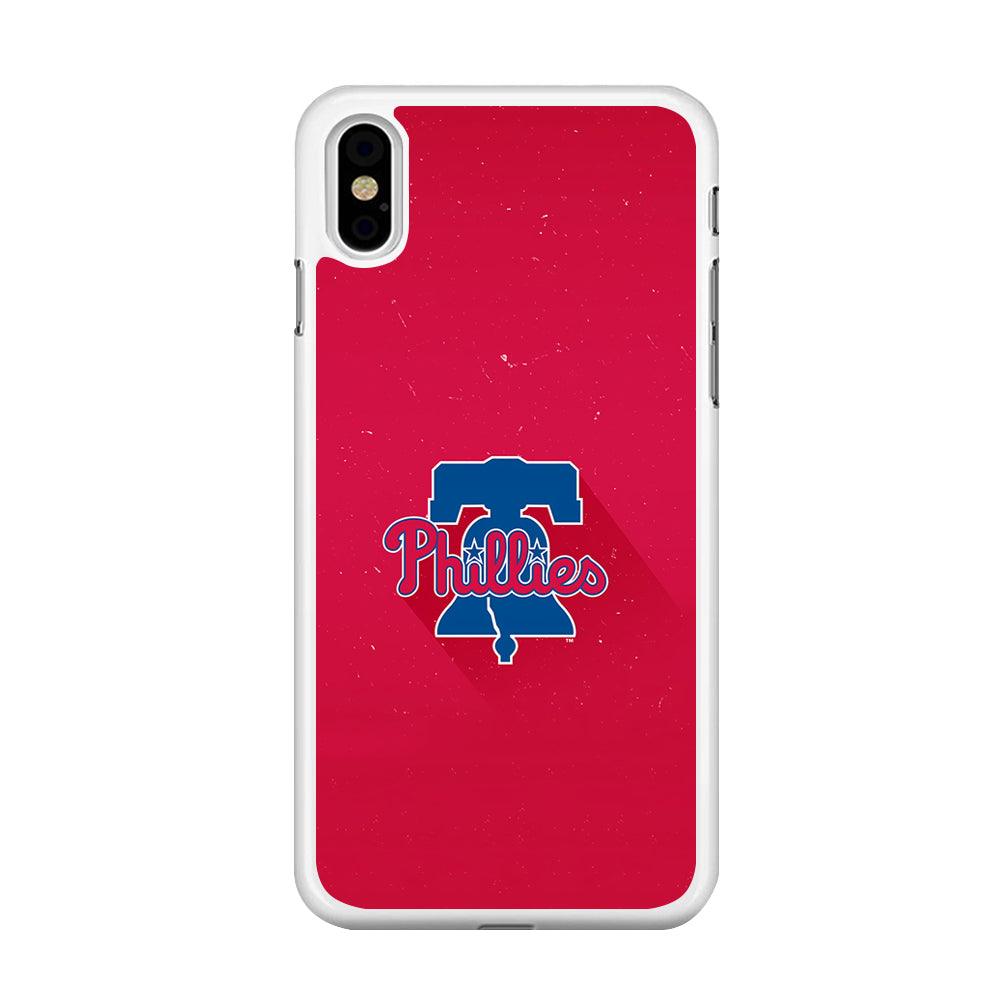 Baseball Philadelphia Phillies MLB 001 iPhone Xs Case-Rubber / White (2D Case)-Xtracase