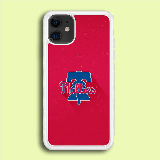 Baseball Philadelphia Phillies MLB 001 iPhone 12 Mini Case-Rubber / White (2D Case)-Xtracase