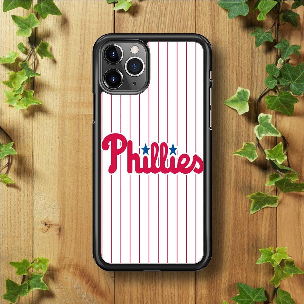 Baseball Philadelphia Phillies MLB 002 iPhone 11 Pro Max Case-Rubber / Black (2D Case)-Xtracase