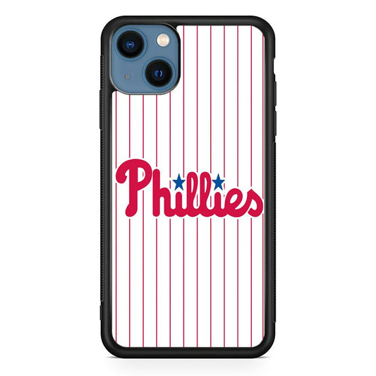 Baseball Philadelphia Phillies MLB 002 iPhone 13 Mini Case-Rubber / Black (2D Case)-Xtracase