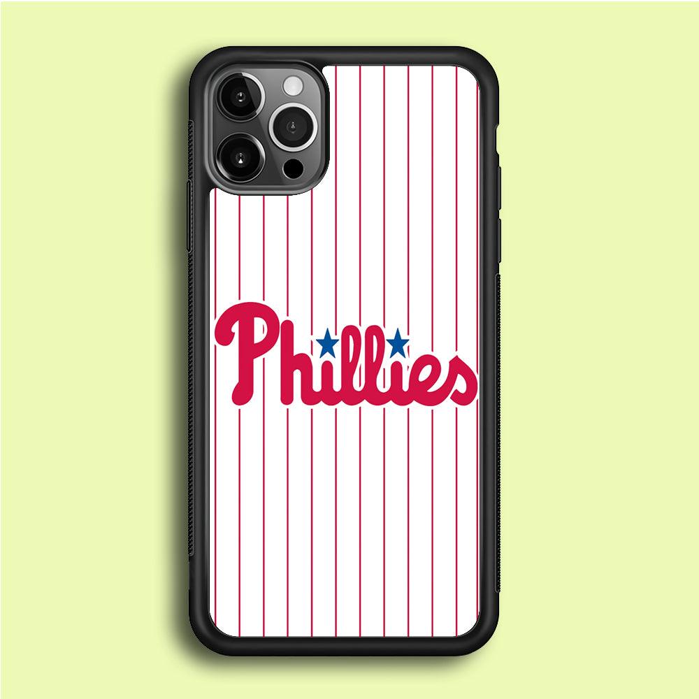 Baseball Philadelphia Phillies MLB 002 iPhone 12 Pro Case-Rubber / Black (2D Case)-Xtracase