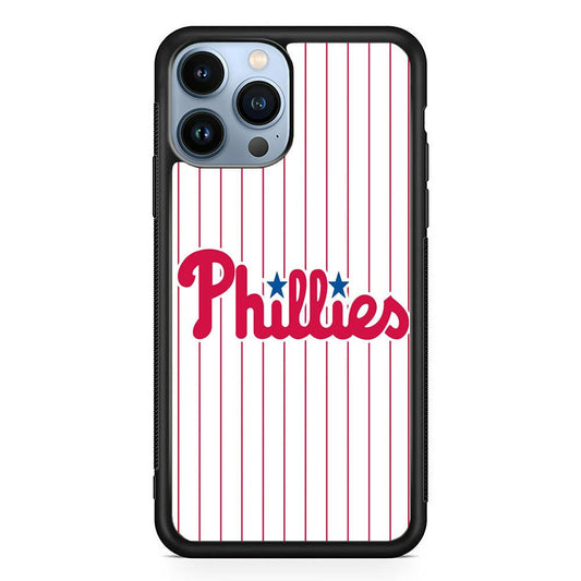 Baseball Philadelphia Phillies MLB 002 iPhone 13 Pro Max Case-Rubber / Black (2D Case)-Xtracase