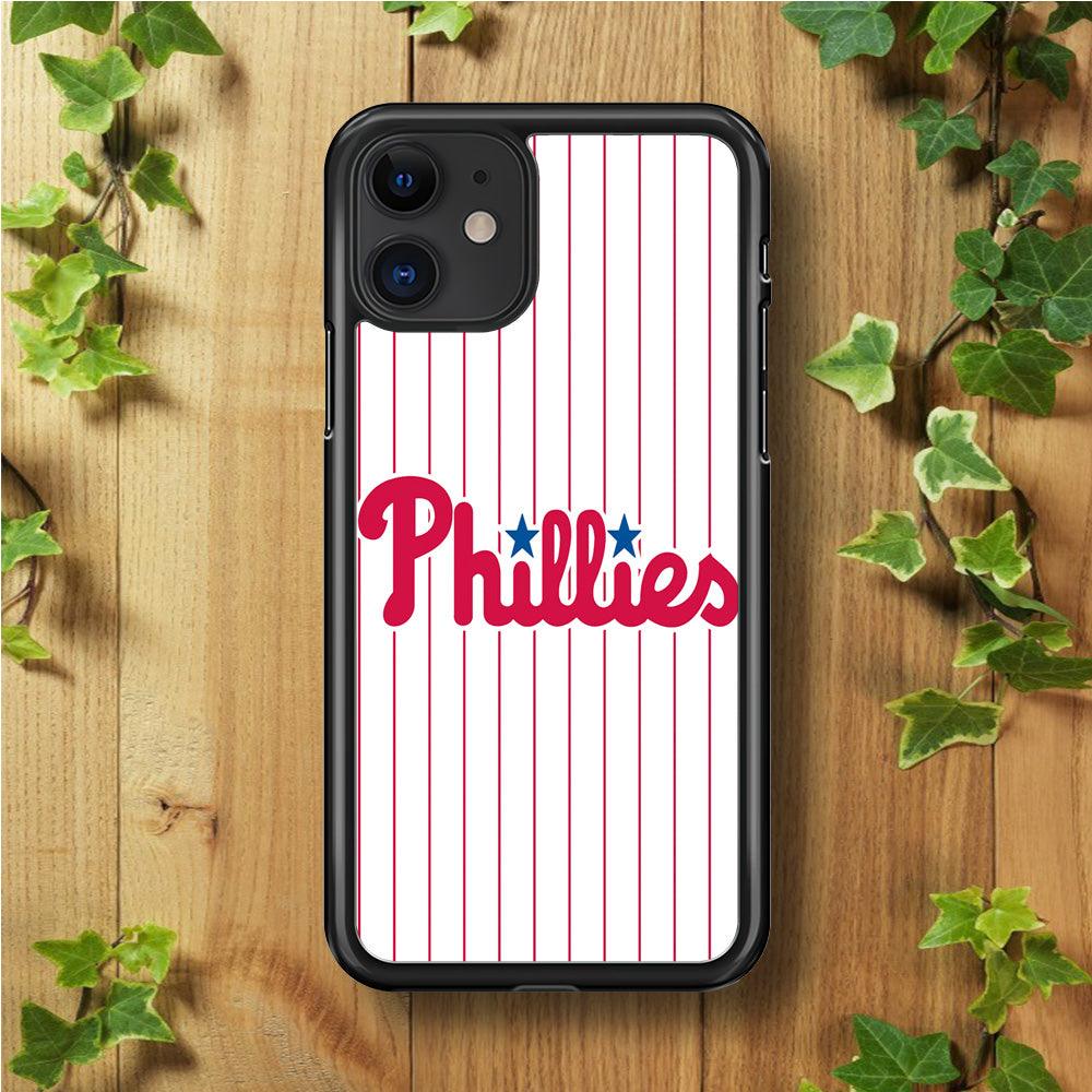 Baseball Philadelphia Phillies MLB 002 iPhone 11 Case-Rubber / Black (2D Case)-Xtracase