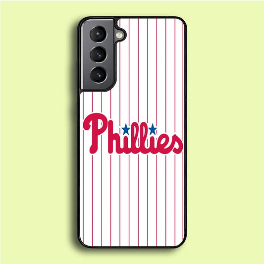 Baseball Philadelphia Phillies MLB 002 Samsung Galaxy S21 Case-Rubber / Black (2D Case)-Xtracase