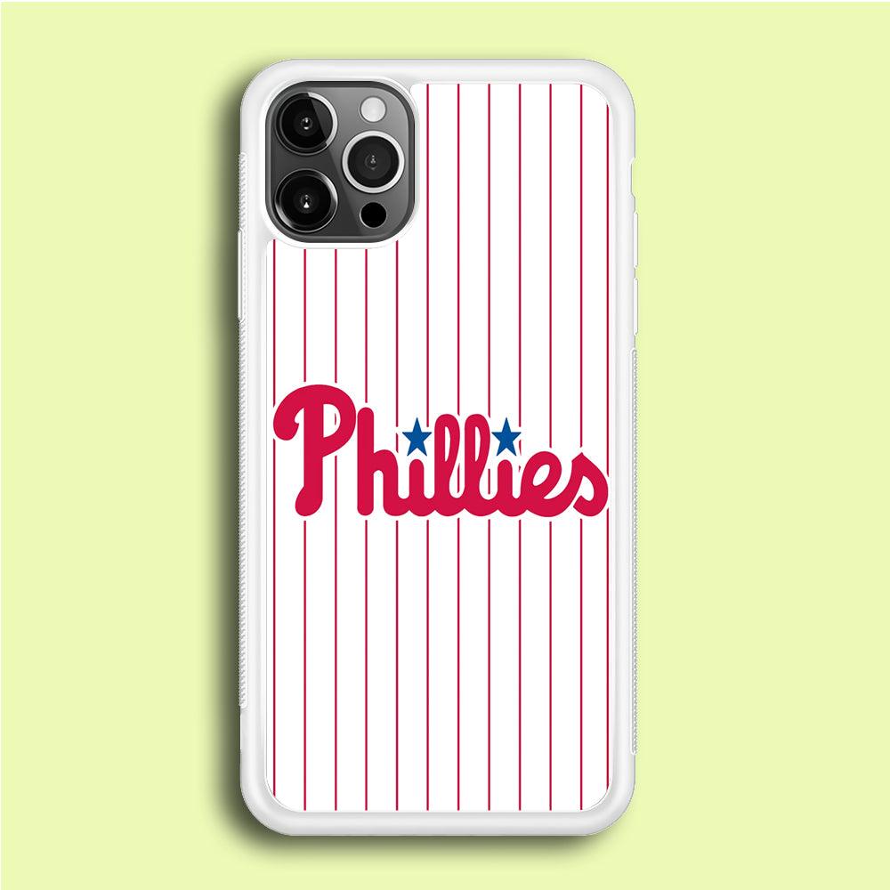 Baseball Philadelphia Phillies MLB 002 iPhone 12 Pro Case-Rubber / White (2D Case)-Xtracase