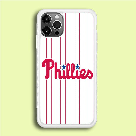 Baseball Philadelphia Phillies MLB 002 iPhone 12 Pro Case-Rubber / White (2D Case)-Xtracase
