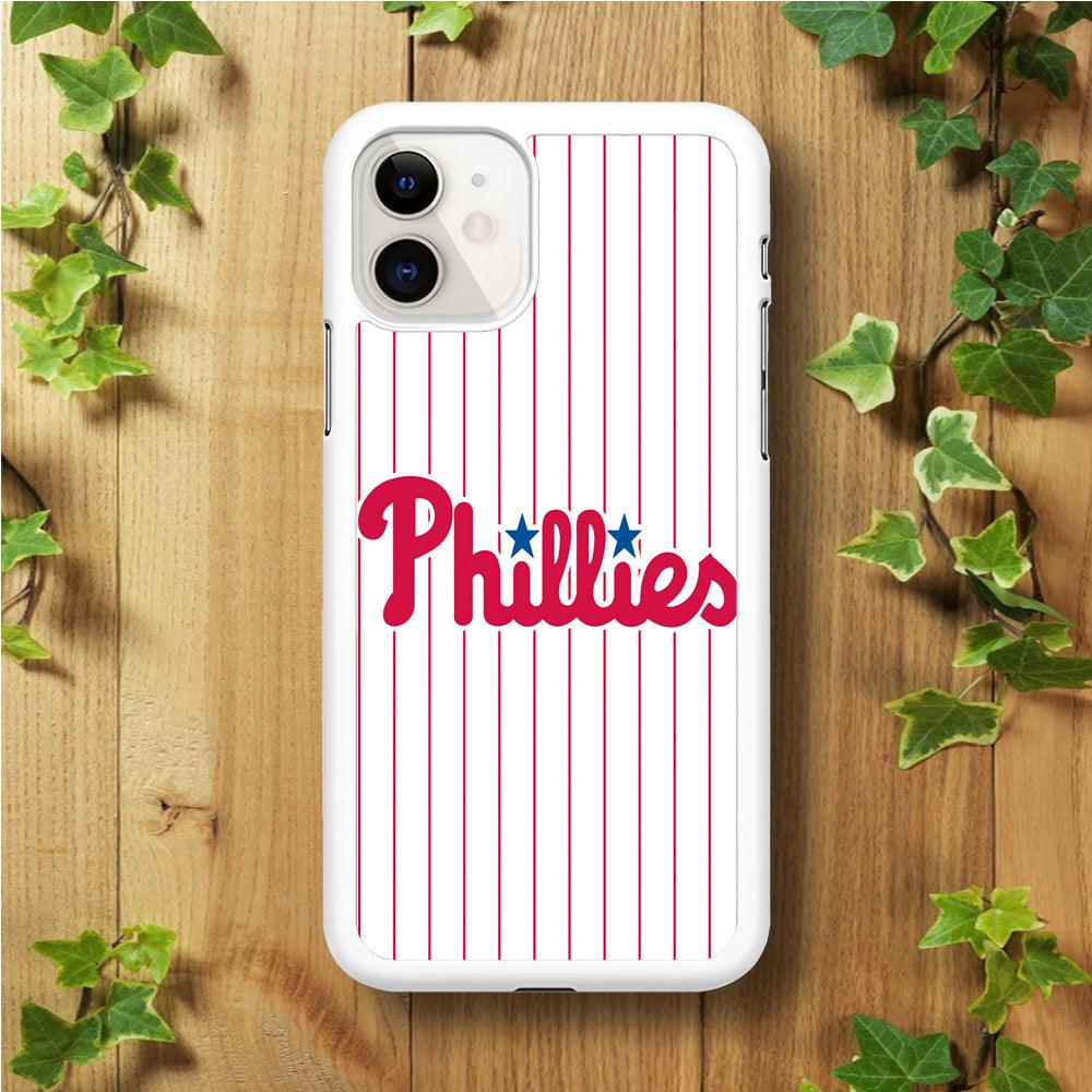 Baseball Philadelphia Phillies MLB 002 iPhone 11 Case-Rubber / White (2D Case)-Xtracase