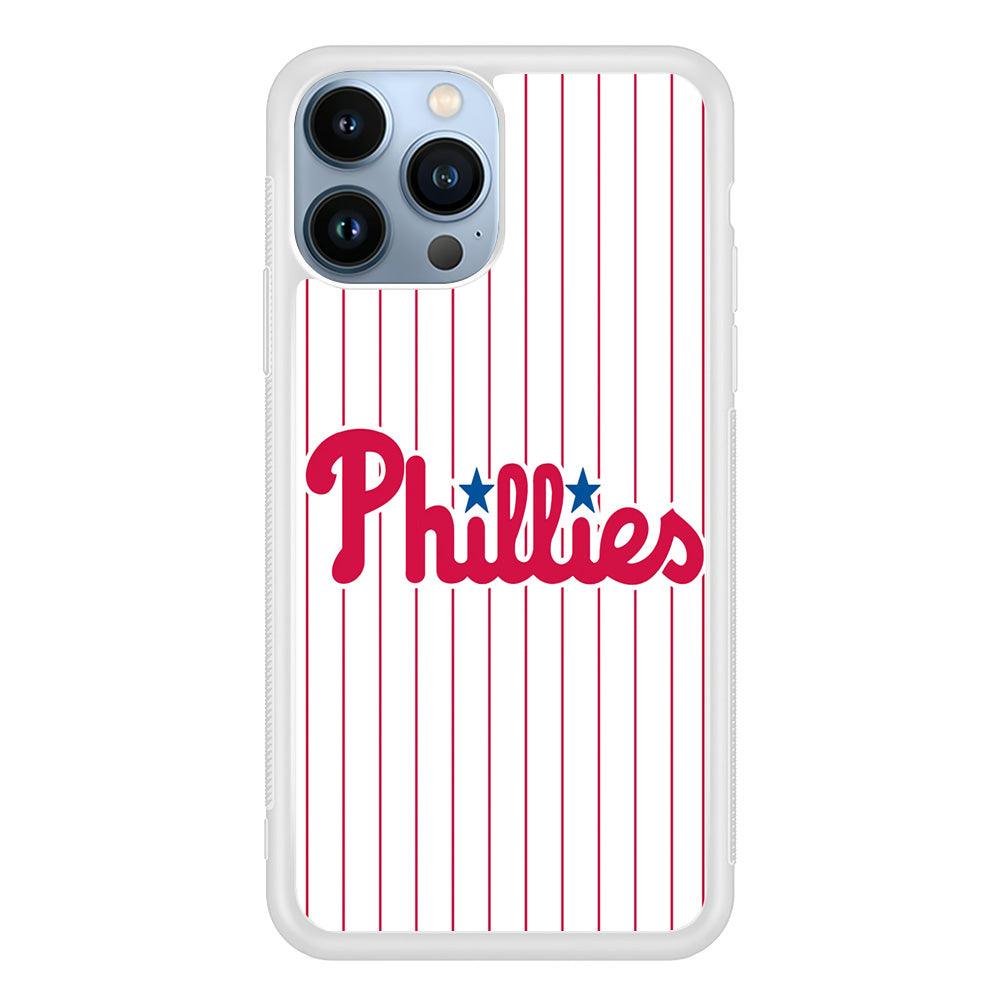 Baseball Philadelphia Phillies MLB 002 iPhone 13 Pro Case-Rubber / White (2D Case)-Xtracase