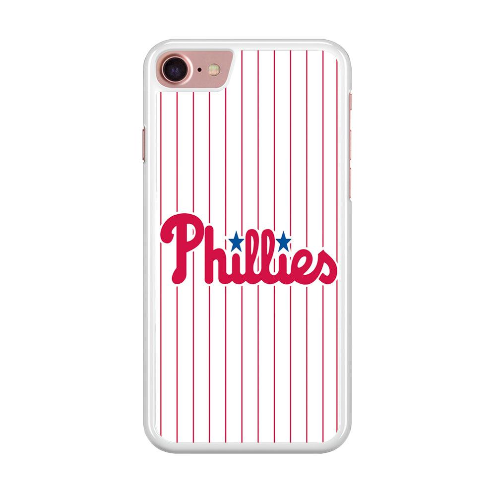 Baseball Philadelphia Phillies MLB 002 iPhone 7 Case-Rubber / White (2D Case)-Xtracase