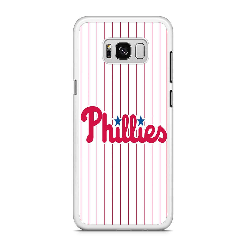 Baseball Philadelphia Phillies MLB 002 Samsung Galaxy S8 Case-Rubber / White (2D Case)-Xtracase