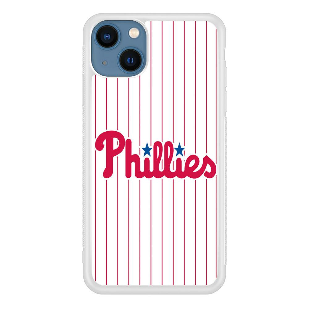 Baseball Philadelphia Phillies MLB 002 iPhone 13 Mini Case-Rubber / White (2D Case)-Xtracase
