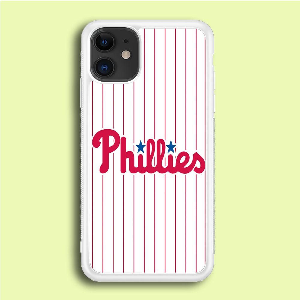 Baseball Philadelphia Phillies MLB 002 iPhone 12 Mini Case-Rubber / White (2D Case)-Xtracase