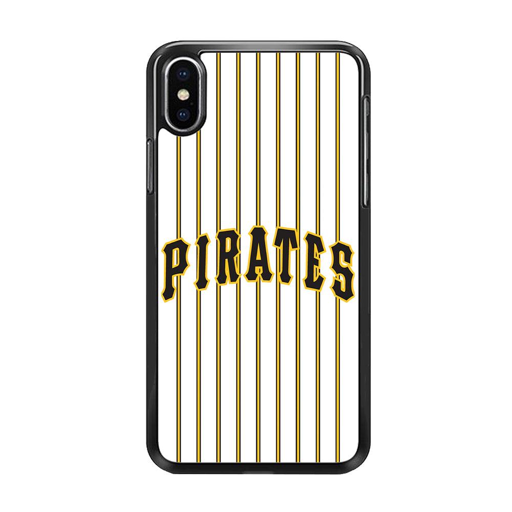 Baseball Pittsburgh Pirates MLB 001 iPhone X Case-Rubber / Black (2D Case)-Xtracase