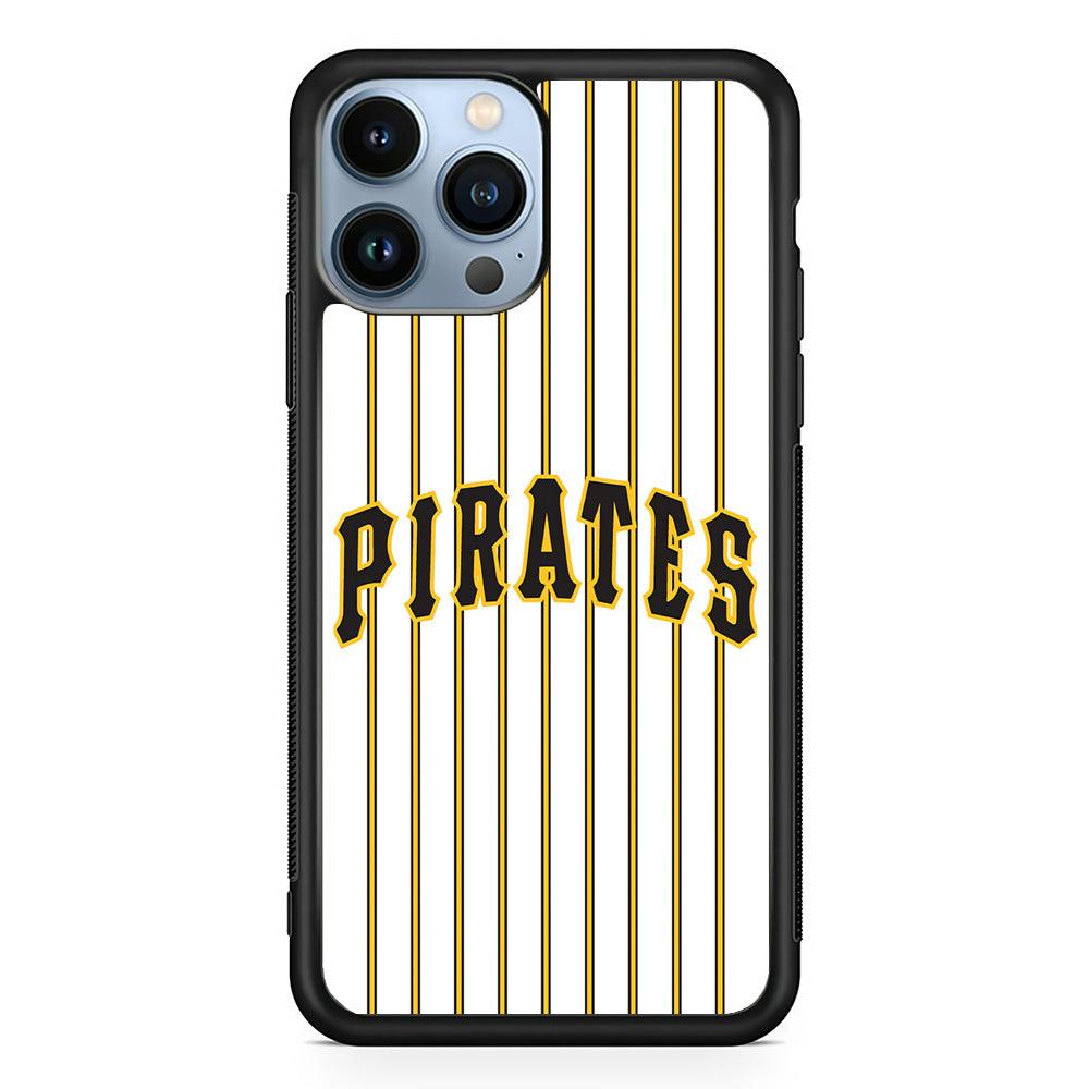 Baseball Pittsburgh Pirates MLB 001 iPhone 13 Pro Case-Rubber / Black (2D Case)-Xtracase