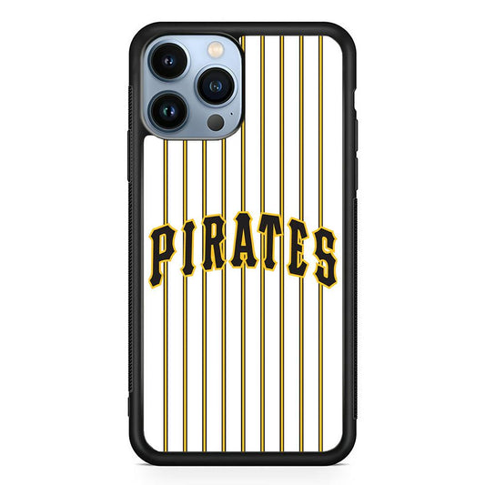 Baseball Pittsburgh Pirates MLB 001 iPhone 13 Pro Case-Rubber / Black (2D Case)-Xtracase