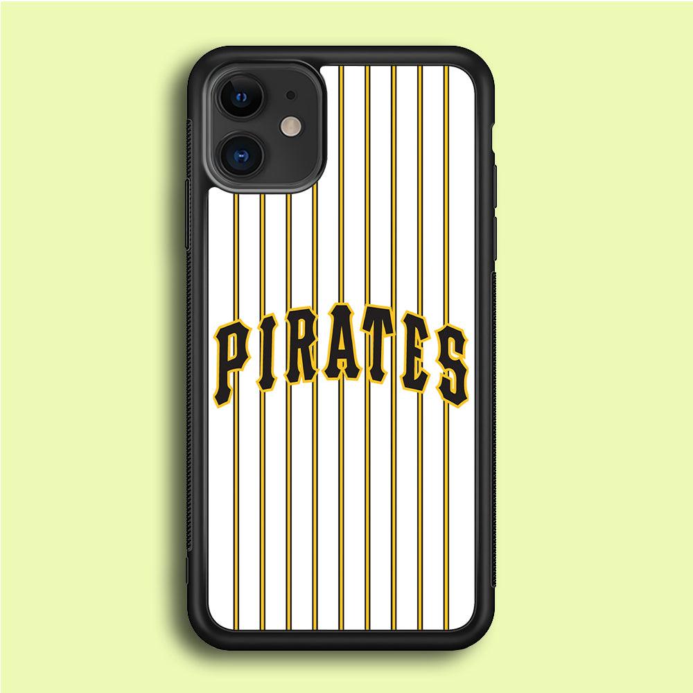 Baseball Pittsburgh Pirates MLB 001 iPhone 12 Case-Rubber / Black (2D Case)-Xtracase