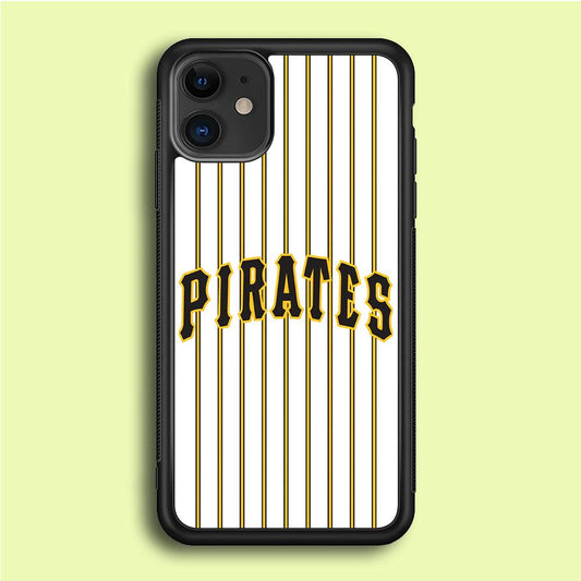 Baseball Pittsburgh Pirates MLB 001 iPhone 12 Case-Rubber / Black (2D Case)-Xtracase