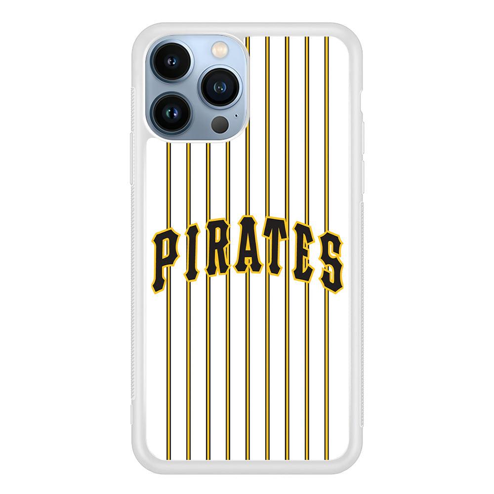 Baseball Pittsburgh Pirates MLB 001 iPhone 13 Pro Case-Rubber / White (2D Case)-Xtracase