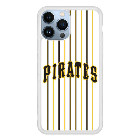 Baseball Pittsburgh Pirates MLB 001 iPhone 13 Pro Max Case-Rubber / White (2D Case)-Xtracase
