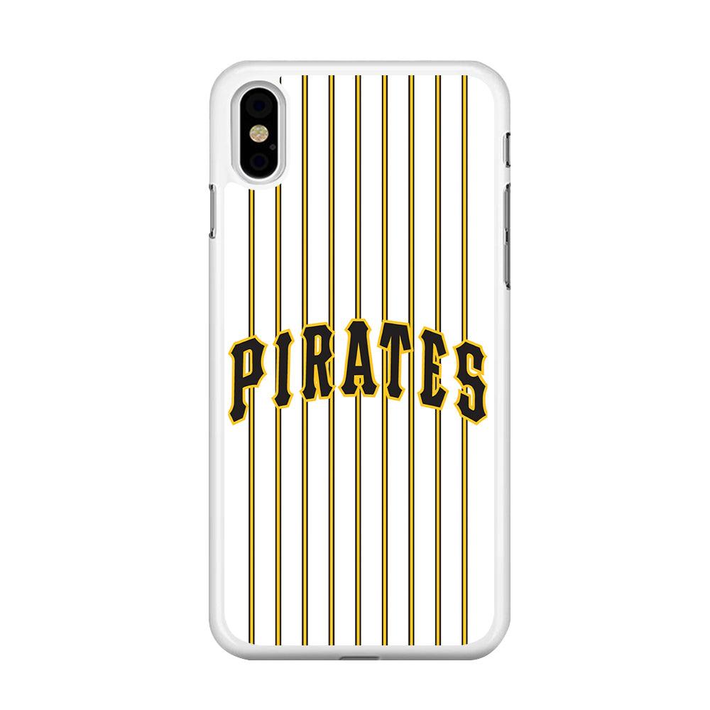 Baseball Pittsburgh Pirates MLB 001 iPhone X Case-Rubber / White (2D Case)-Xtracase