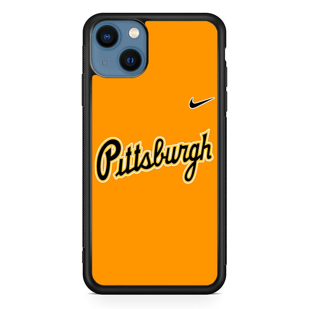 Baseball Pittsburgh Pirates MLB 002 iPhone 13 Case-Rubber / Black (2D Case)-Xtracase
