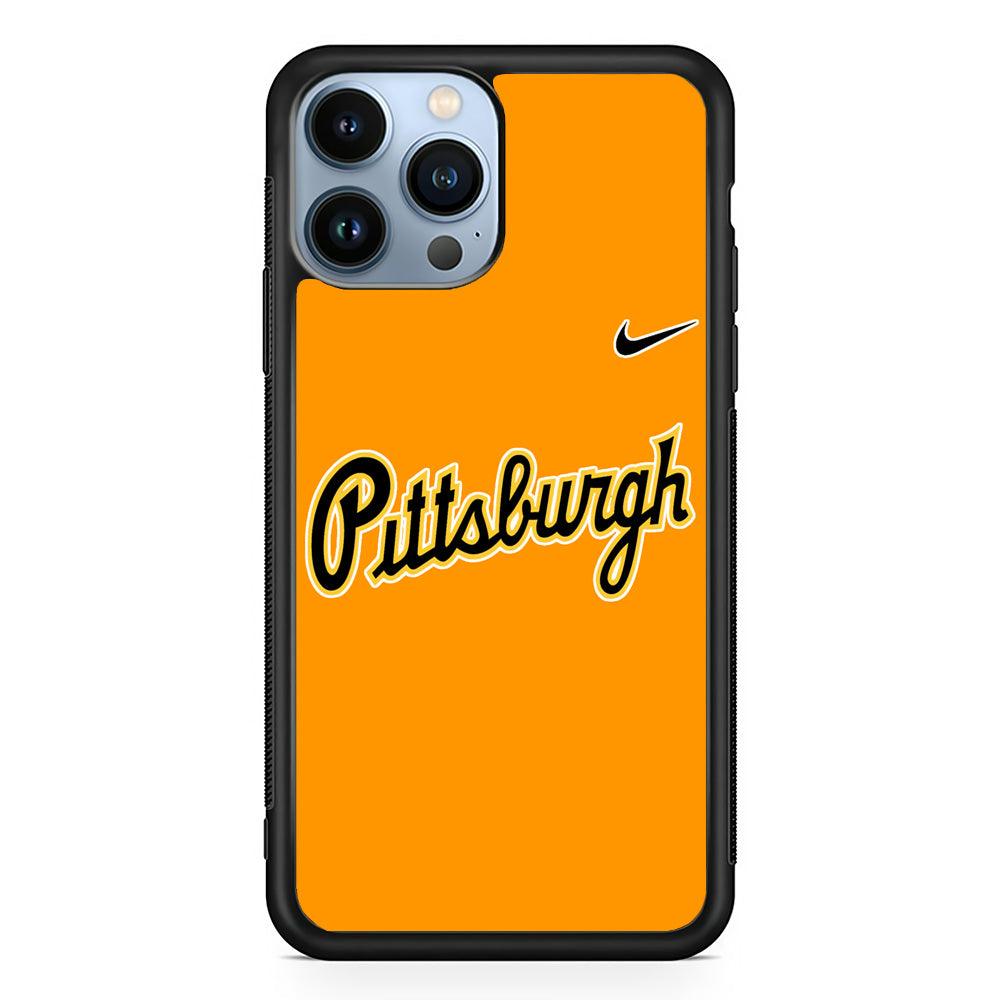 Baseball Pittsburgh Pirates MLB 002 iPhone 13 Pro Case-Rubber / Black (2D Case)-Xtracase